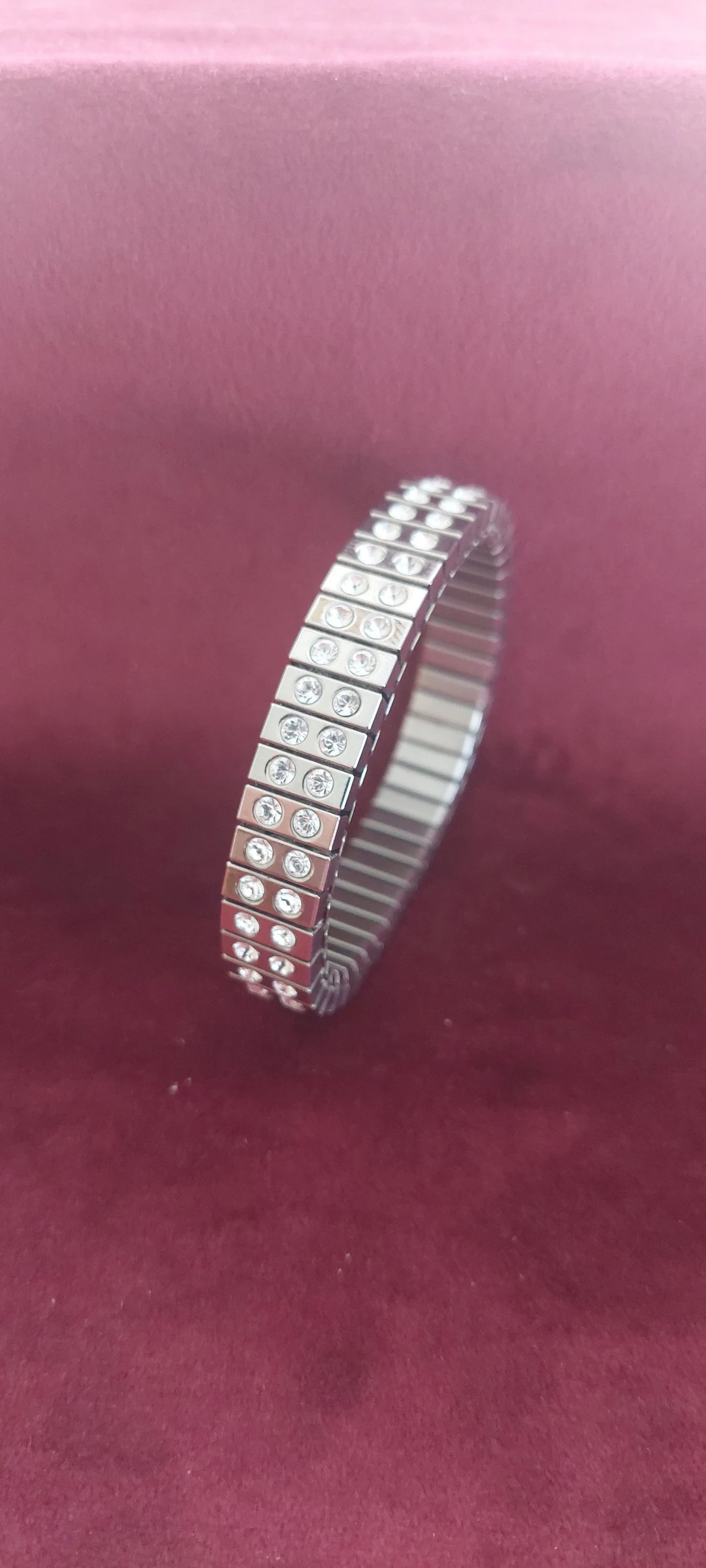 ✨ Uittrekbare Magnetische Armband van Staal & Kristalwitte Strass ✨ – photo 2